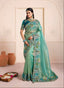 Buy Seafoam Jalina Organza Saree with Floral Embroidery Online for Women