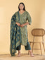 Elegance Olive Floral Kurta Pant Set