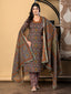 Slate Grey Kalamkari Print Cotton Suit Set