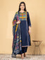 Indigo Ikat Fusion Kurta Set
