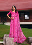 Chiffon Magenta Floral Print Saree