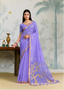 Elegant Lavender Linen Silk Saree