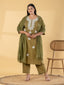 Olive Bloom: Chanderi Silk Suit Set