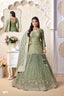 Embroidered Peplum Kurta & Pleated Lehenga Set