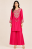 Vibrant Fuchsia Pink Embroidered Kurta Set