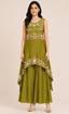 Asymmetric Embroidered Kurta Set
