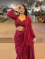 Hot Red Pre-Draped Saree (HA-6032 M-117)