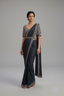 Charcoal Black Pre-Draped Saree