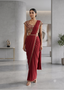 Crimson Red Pre-Draped Saree