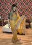 Floral Embroidered Gold Organza Saree