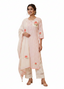 Pastel Pink Striped Cotton Kurta Set