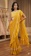 Crinkle Georgette Ruffle Drape Saree