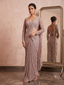 Mauve-Taupe Embellished Drape Saree