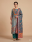 Kalamkari Print Floral Silk Suit Set