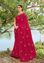 Striking Magenta Pink Georgette Saree