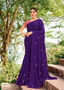 Regal Deep Purple Georgette Saree