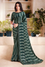 Green Striped Georgette Saree