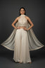 Halter-Neck Crop Top with Flared Palazzo Set