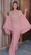 Blush Pink Silk Kaftan-Style Tunic Dhoti Set