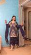 Midnight Purple Embroidered Sharara Set