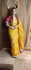 Vibrant Mustard Organza Saree
