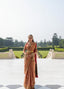 Regal Antique Gold Terracotta Banarasi Silk Saree