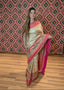 Embroidered Champagne Tissue Silk Saree