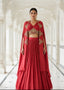 Crimson Royale Cape Lehenga Set