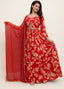 Rust Regal: Printed Anarkali Gown