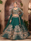 Emerald Elegance: Sequin Embroidered Silk Lehenga