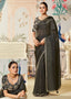 Magnificent Charcoal Black Tissue Saree