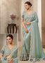 Radiant Sea Green Tissue-Organza Saree
