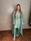 Mint Green Metallic Tissue Co-Ord Set