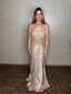 Champagne Gold Draped Skirt Fusion Set