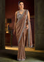 Metallic Bronze Embellished Drape Saree