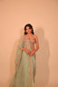 Firozi Embroidered Organza Saree