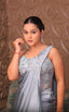 Silver Chrome: Metallic Fluid Drape Saree