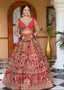 Regal Crimson Red Heritage Zardozi Bridal Lehenga