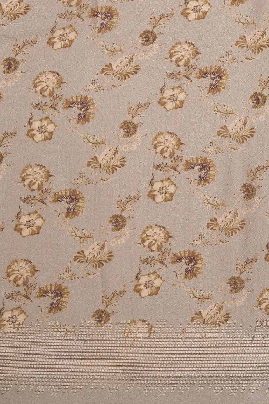 Beautiful beige color floral printed saree