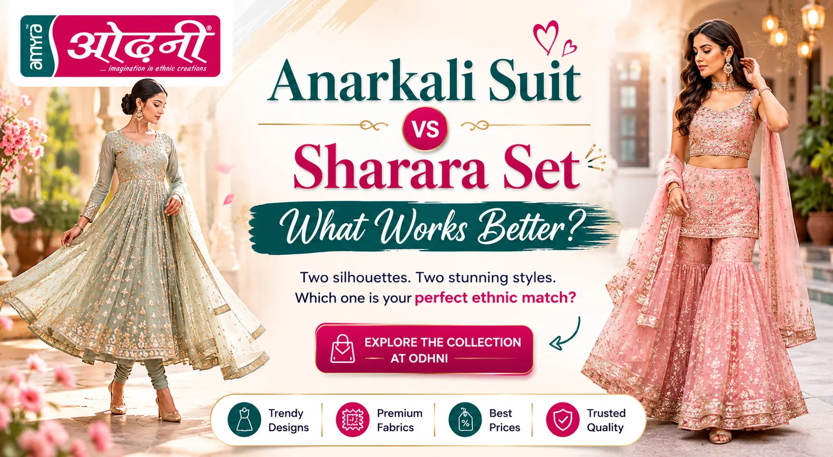 Anarkali healthy vs Sharara Set