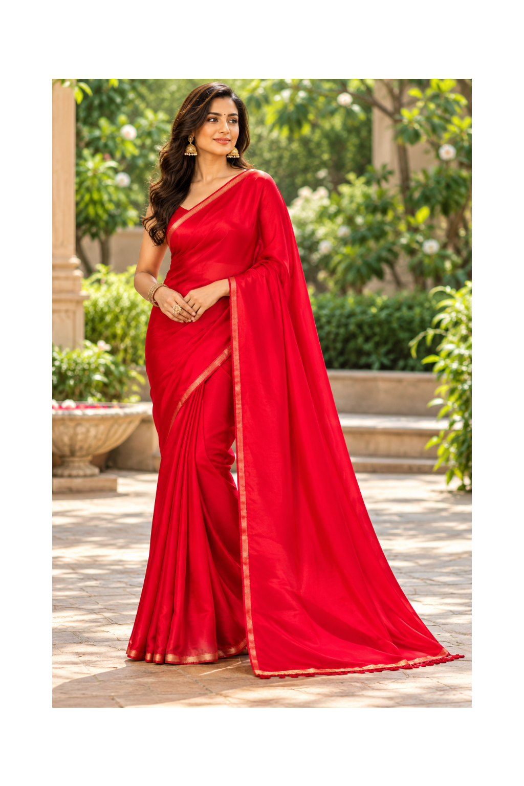Classic Red Silk Festive Saree