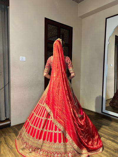 Eternal Elegance: Red Color Bridal Lehenga