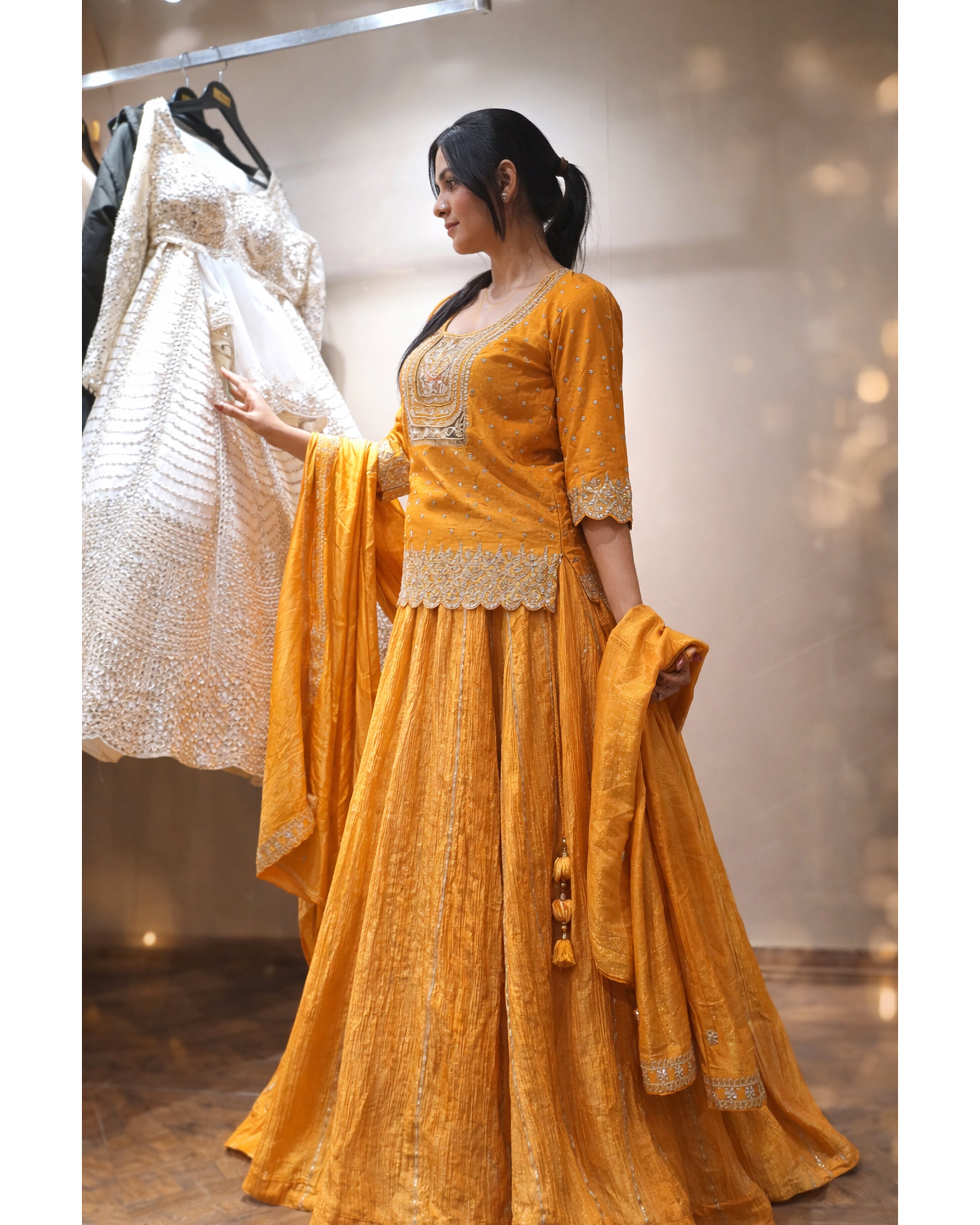 Golden Amber Lehenga Secondary image