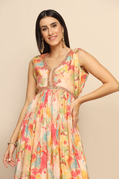 Captivating Multi-color Dress with Mirror Sequins