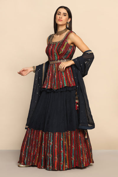 Regal Opulence: Multi-Kundan, Zari Work, and Sequins Dress
