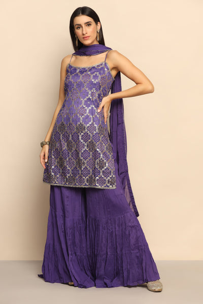 Elegant Purple Dress with Weaving Lace - Embrace Timeless Beauty