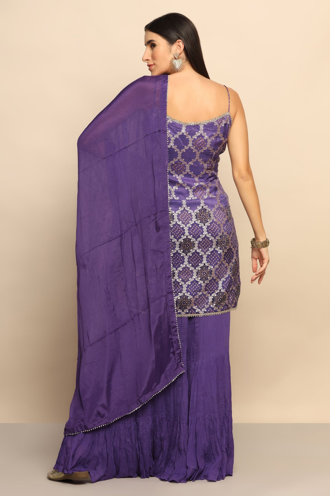 Elegant Purple Dress with Weaving Lace - Embrace Timeless Beauty