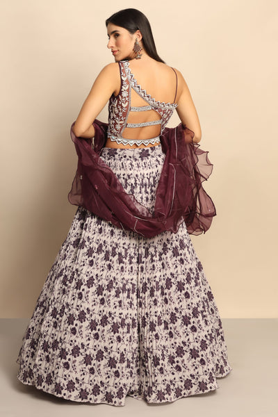 Enchanting Wine Sequins and Mirror Beads Lehenga - Perfect for Special Occasions