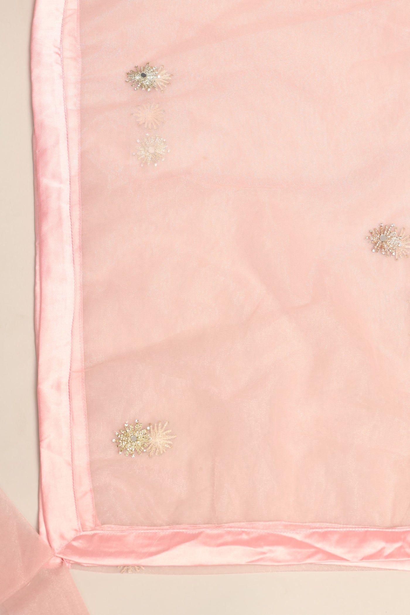 Enchanting Baby Pink Lehenga with Gota Mirror and Swarovski - Embrace Ethereal Beauty