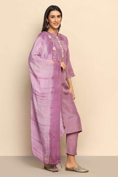 Mesmerizing Purple Sequin Thread Knot Cut Dana Poth Salli Suit - Unleash Your Inner Diva